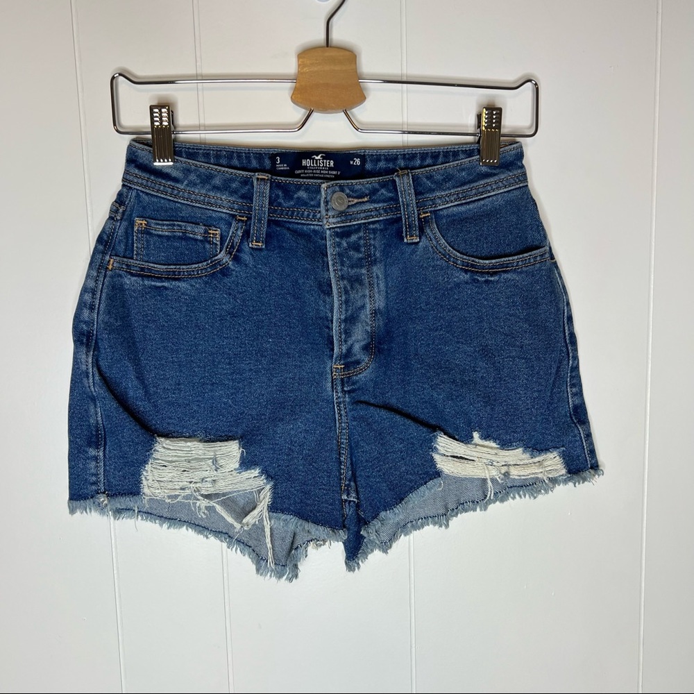 Hollister High Waisted Jeans Shorts Distressed Sz 26
